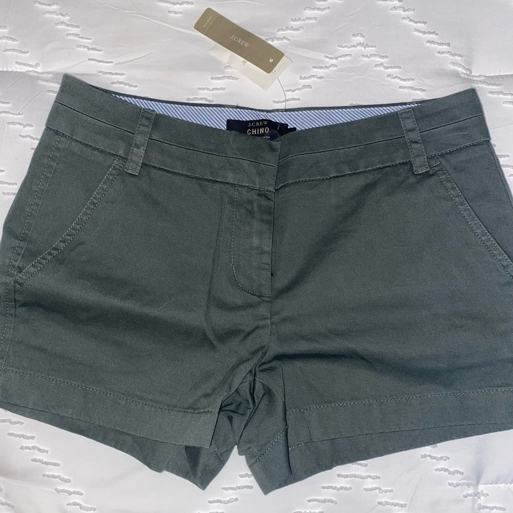 J. Crew Army Green Chino Shorts